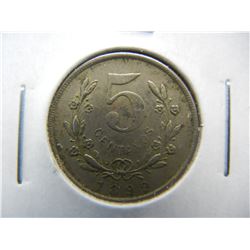 1899 Nicaragua 5 Centavos.  Scarce.