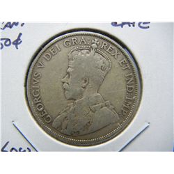 1914 Canada 50c.  Better Date.  Low Mintage.  VG+.