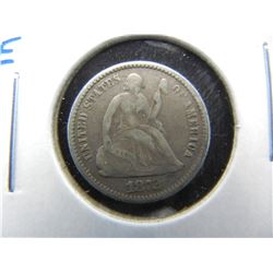 1872 Seated Half Dime.  VF Details.