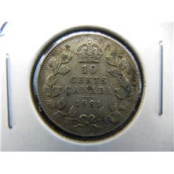 1931 Canada 10c.  XF Toned.