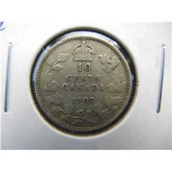 1907 Canada 10c.  VF.