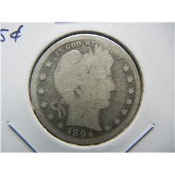 1894-S Barber 25c.  Good.