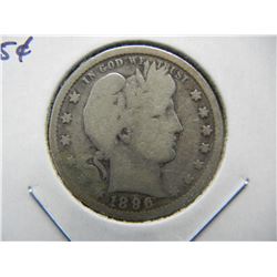1896-O Barber 25c.  Good+.  Semi-Key.