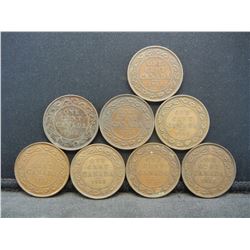 (8)-1912 CANADIAN ONE CENTS
