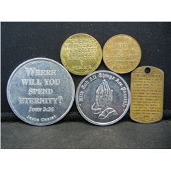 (5) RELIGIOUS TOKENS/ELONGATED TOKENS