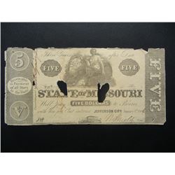 1862/4 Missouri Civil War $5. Jefferson City