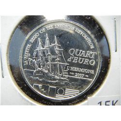 2007 1/4 Euro French-USA partnership coin. 13gram 90% SILVER!!!!