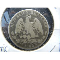 1883 Mexico Silver 50 centavos.