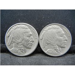1928-S, 1935-D UNC Buffalo Nickels