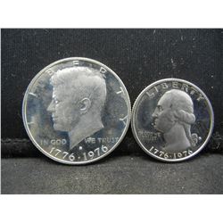 1976-S 40% Silver Half and Clad Quarter. PROOF
