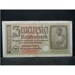 WWII Germany 20 Reichsmark.