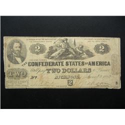 1862 Early CONFEDERATE $2.