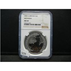 2002 Britania. MS64 by NGC.