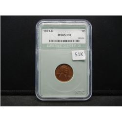 1931-D MS65 Red Wheat cent.