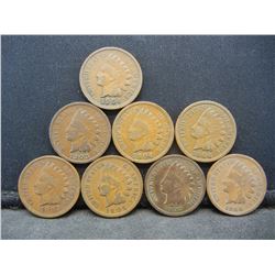 (8) Different Indian Head Cents