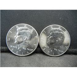 2014 PD Kennedy Half Dollars