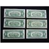 Image 5 : (6) 1953 Two Dollar Notes
