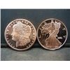 Image 1 : (2) One Oz. Copper Rounds .999