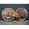 Image 2 : (2) One Oz. Copper Rounds .999