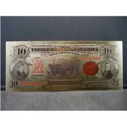 ten Dollar Bison Note 24K Gold Foil Note (NOT LEGAL TENDER)