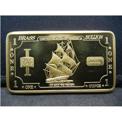 One Troy Oz. .999 Brass Bullion Bar