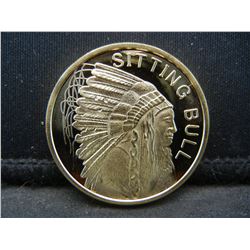 CLAD 1/2 Oz. 100 Mills 24K Gold Sitting Bull Medal CLAD