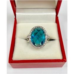 Beautiful Ladies 7.73 Carat Citrine Sterling Silver Ring