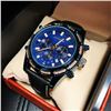 Image 1 : Mens L.A. Banus Neptune Cobalt Blue Chronograph Breathable Genuine Leather Band Watch