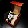 Image 2 : Mens L.A Banus Formal White Skeleton Chronograph Genuine Leather Band Watch