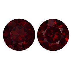 LOT OF 2 NATURAL EXTRA FINE ROUND CUT DEEP RED TANZANIAN GARNET