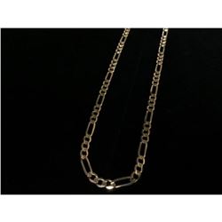 Hand Made Figaro Designed 10K Solid Yellow Gold Men's Necklace