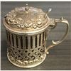 Image 5 : Antique Sterling Silver Repousse Cranberry Glass Condiment Mustard Pot Jam Jar