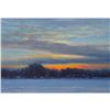 Image 1 : Norman R. Brown Original Oil On Panel "Frozen Lake" 8" x 10"