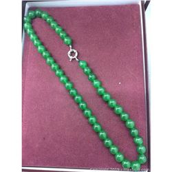 Elegant Large Jade Bead Necklace