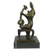 Image 4 : MOTHER & CHILD (1954) by Henry Moore Abstract Bronze Bench Sculpture 12" x 7"