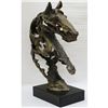 Image 2 : Large Abstract Surreal Horse Head Bronze Bust Sculpture Statue on Marble Base 30" x 18"