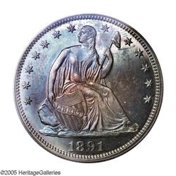 1891 50C PR66 PCGS. Light blue-green and rose toning v 1891[50C] PR66 PCGS.