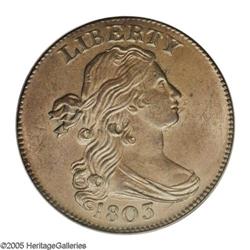 1803 1C 100/000 MS64 Brown PCGS. S-249, R.2. BDS IV. A 1803[1C] 100/000 MS64 Brown PCGS.