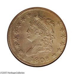 1808 1C MS66 Brown NGC. S-278, R.2. Despite rather sig 1808[1C] MS66 Brown NGC.