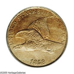 1858/7 1C MS64 PCGS. Snow-1. Very well struck save for 1858/7[1C] MS64 PCGS.