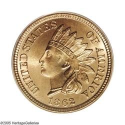 1862 1C MS67 PCGS. Booming luster, an unimprovable str 1862[1C] MS67 PCGS.