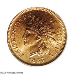 1865 1C Fancy 5 MS66 Red PCGS. Ex: Ally Collection. Bo 1865[1C] Fancy 5 MS66 Red PCGS.