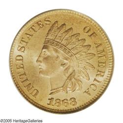 1868 1C MS66 Red PCGS. S-8. Eagle Eye Photo Seal with 1868[1C] MS66 Red PCGS.