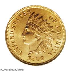 1869 1C MS66 Red PCGS. Despite a not insignificant min 1869[1C] MS66 Red PCGS.