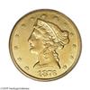 1876-CC $5 AU50 PCGS. Variety 1-A. Rich yellow-gold su 1876-CC[$5] AU50 PCGS.