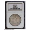 1842 S$1 AU58 NGC. Pastel powder-blue and gold-beige c 1842[S$1] AU58 NGC.