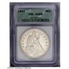 1843 S$1 AU55 ICG. Light silver surfaces with somewhat 1843[S$1] AU55 ICG.