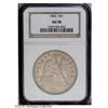 1843 S$1 AU58 NGC. Original golden-gray surfaces shade 1843[S$1] AU58 NGC.