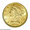 Image 1 : 1891-CC $5 MS63 PCGS. Honey-gold obverse with a splash 1891-CC[$5] MS63 PCGS.