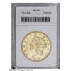 1861 $20 AU53 ANACS. Liberty''s cheek and curls exhibi 1861[$20] AU53 ANACS.